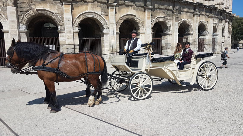 Mariage en calèche